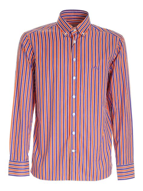 camicia versace arancione e viola|Camicie da uomo Versace .